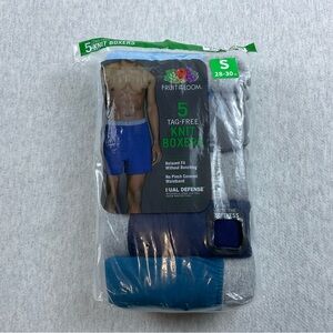 Fruit Of The Loom Men’s Knit Boxers 5 Pack 100% Cotton Size: Small Color: Multi